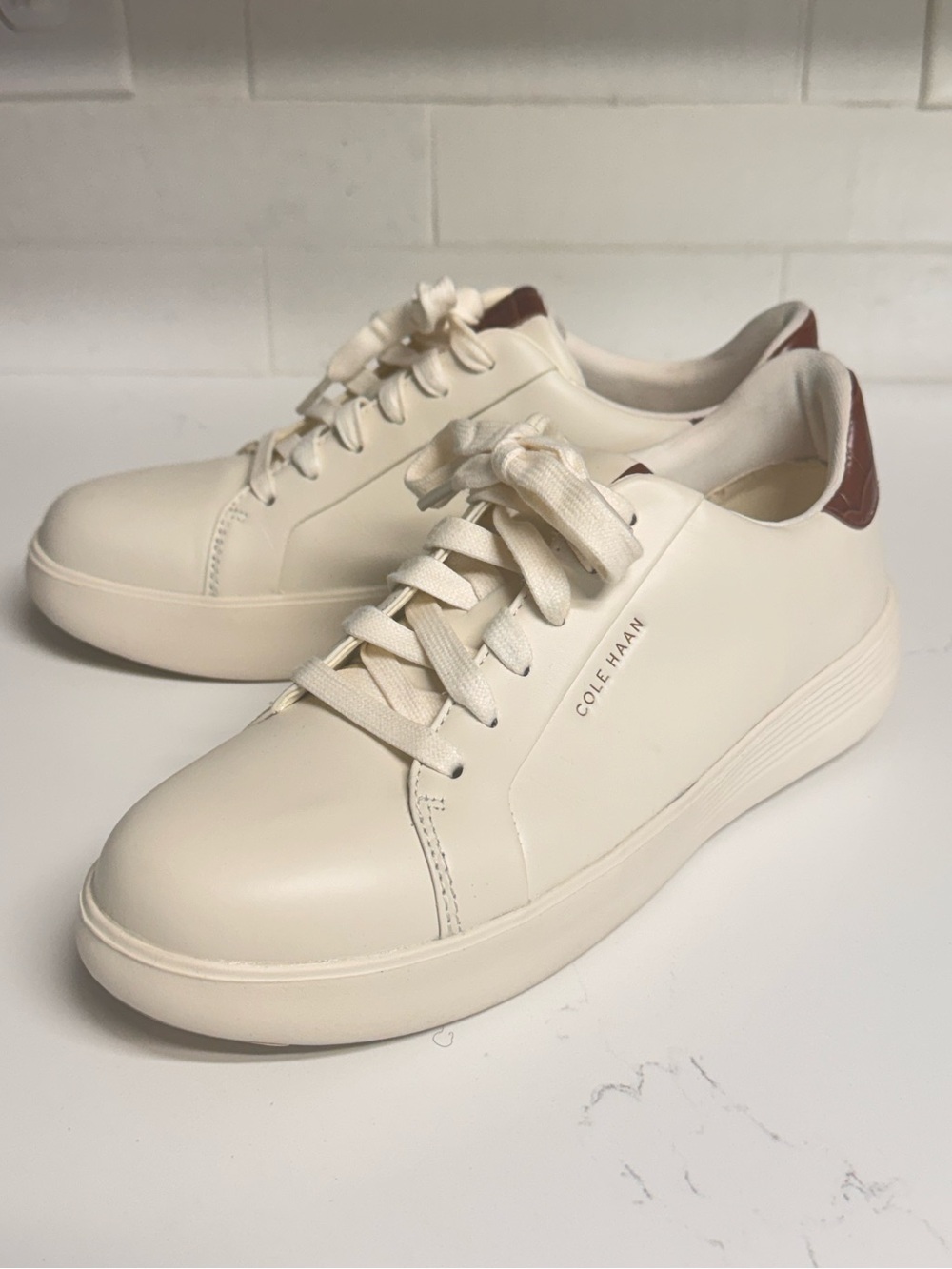 Share Cole Haan Grand Crosscourt Joy Platform Size 8 - Ivory Brown Croc Women's